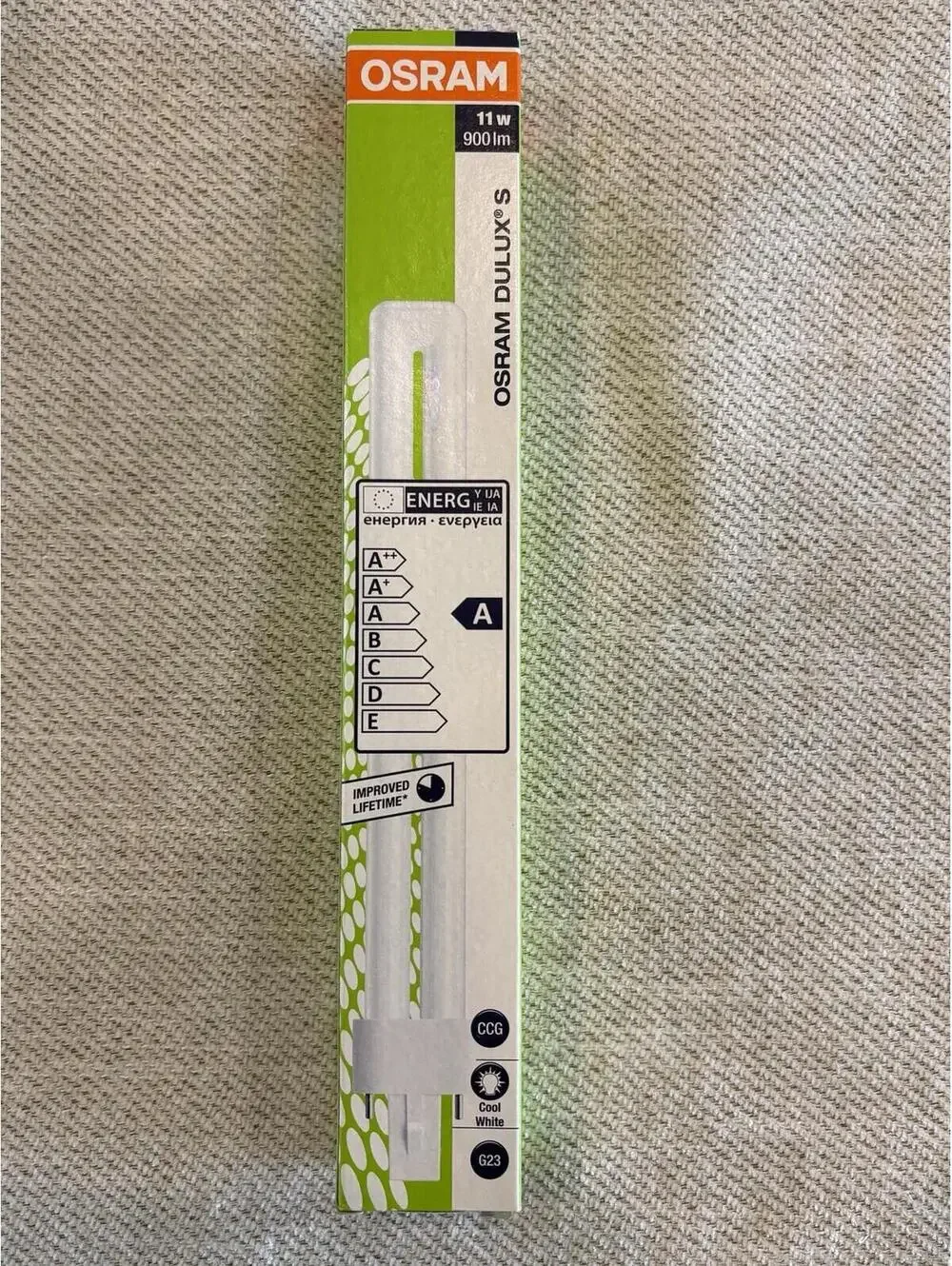 Osram 6W (11W) EM LED Dulux S Warm White 2 Pin G23